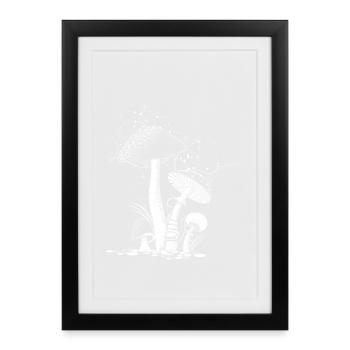 four mushrooms - Framed poster (27 × 37 cm) - black - Front