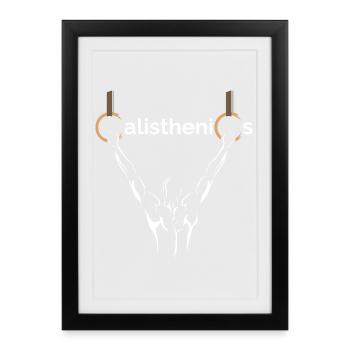 Calisthenics Cali Sports Athlète Fitness Naturel - Affiche encadrée (27 × 37 cm) - noir - Devant