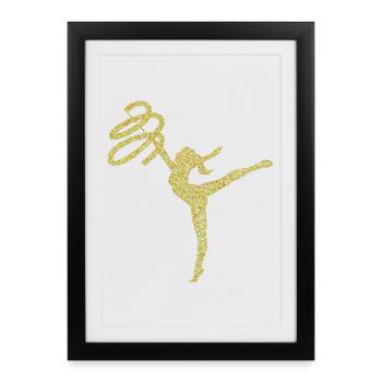 gymnastique - Affiche encadrée (27 × 37 cm) - noir - Devant