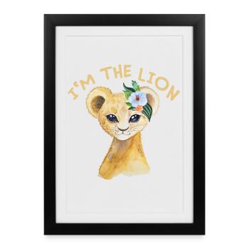 Lion "I'm the Lion" - Framed poster (27 × 37 cm) - black - Front