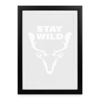 RESTER SAUVAGE - Affiche encadrée (27 × 37 cm) - noir - Devant