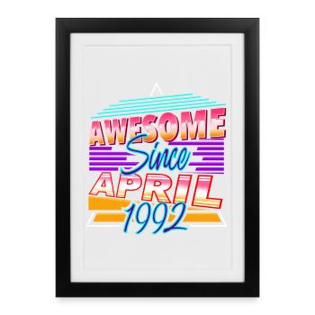 Avril 1992 - Affiche encadrée (27 × 37 cm) - noir - Devant