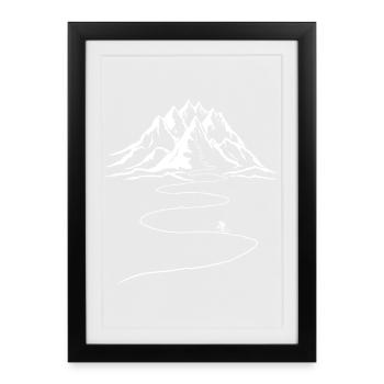 biking, racing bike, road bike, bike, mountain tour - Framed poster (27 × 37 cm) - black - Front