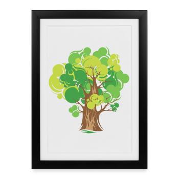 tree trees nature nature bio nature illustration - Framed poster (27 × 37 cm) - black - Front