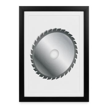 single circular saw blade metal paints - Framed poster (27 × 37 cm) - black - Front