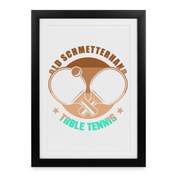 Tennis de table Old Schmetterhand battes de tennis de table - Affiche encadrée (27 × 37 cm) - noir - Devant