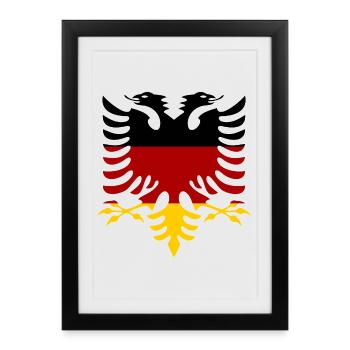 Albania Germany Flag - Framed poster (27 × 37 cm) - black - Front