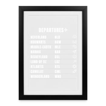 vol voyage rêve humour fantastique film destination pilote lo - Affiche encadrée (27 × 37 cm) - noir - Devant