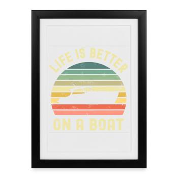 Propriétaire de bateau Boat Boater - Affiche encadrée (27 × 37 cm) - noir - Devant
