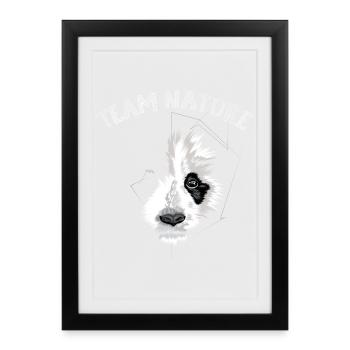 Team Nature Panda Bear Conservation Illustration - Framed poster (27 × 37 cm) - black - Front