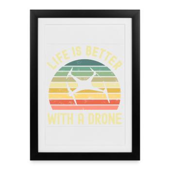 Drone - Framed poster (27 × 37 cm) - black - Front