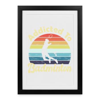 Badminton - Affiche encadrée (27 × 37 cm) - noir - Devant