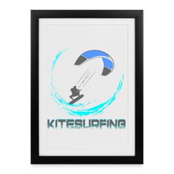 Kitesurf - Affiche encadrée (27 × 37 cm) - noir - Devant