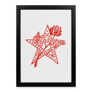 The red rose and the star - Framed poster (27 × 37 cm) - black - Front