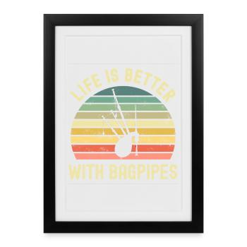 Cornemuse - Affiche encadrée (27 × 37 cm) - noir - Devant