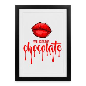 Embrassera pour du chocolat (noir) - Affiche encadrée (27 × 37 cm) - noir - Devant