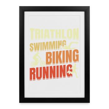 Repeat Triathlon - Framed poster (27 × 37 cm) - black - Front