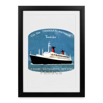 LINER FRANCE CREATION Louis RUNEMBERG © Adagp - Framed poster (27 × 37 cm) - black - Front