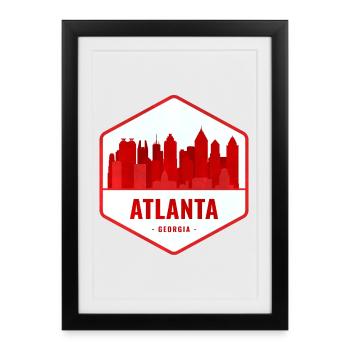Atlanta Géorgie - Affiche encadrée (27 × 37 cm) - noir - Devant