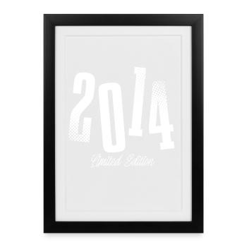 2014 Année de naissance Anniversaire Année de naissance - Affiche encadrée (27 × 37 cm) - noir - Devant