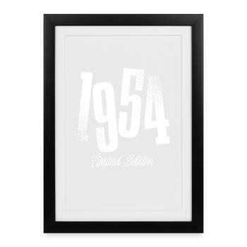 1954 Né l’année de naissance - Affiche encadrée (27 × 37 cm) - noir - Devant