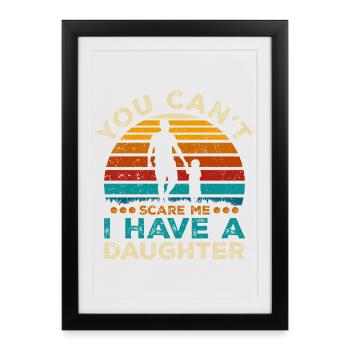 Fille Défenseur Coucher de soleil - Affiche encadrée (27 × 37 cm) - noir - Devant