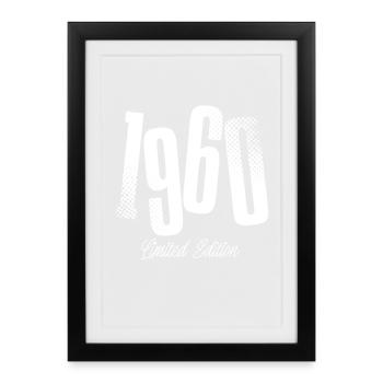 1960 Année de naissance Année de naissance - Affiche encadrée (27 × 37 cm) - noir - Devant