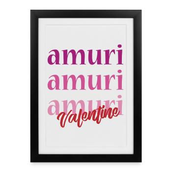 T-shirt Amuri Sicilien Amour Saint-Valentin - Affiche encadrée (27 × 37 cm) - noir - Devant