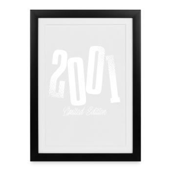 2001 Year of birth Year born - Framed poster (27 × 37 cm) - black - Front