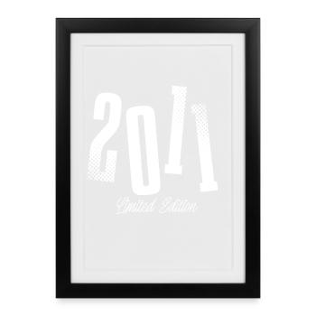 2011 Année de naissance Année de naissance - Affiche encadrée (27 × 37 cm) - noir - Devant