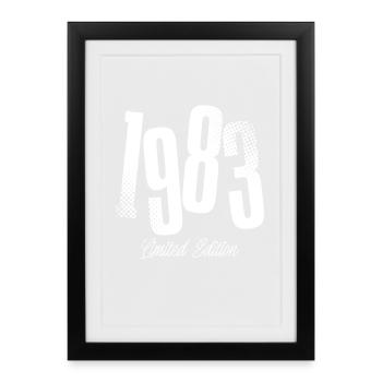 1983 Born birthday Year of construction - Framed poster (27 × 37 cm) - black - Front