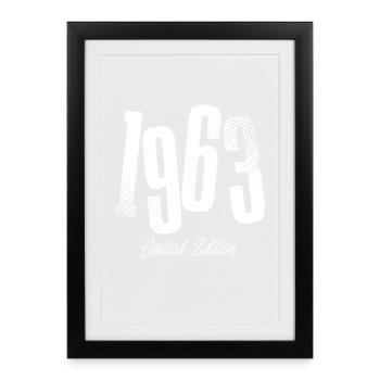 1963 Year of birth Year of construction born - Framed poster (27 × 37 cm) - black - Front