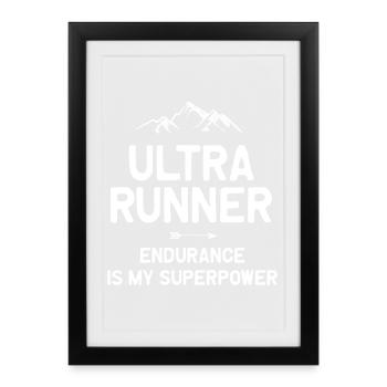Ultra Running - Run Long. Run Strong. - Framed poster (27 × 37 cm) - black - Front