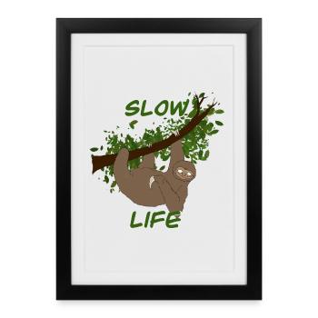 paresseux - Affiche encadrée (27 × 37 cm) - noir - Devant