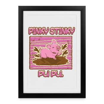 Funny piggy - Framed poster (27 × 37 cm) - black - Front
