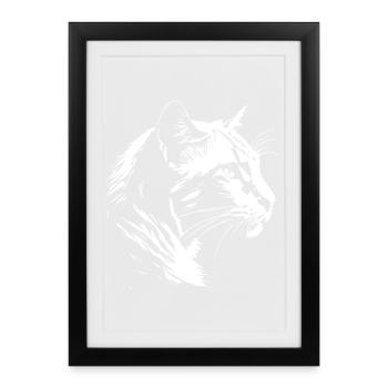 Chat 5 - Affiche encadrée (27 × 37 cm) - noir - Devant