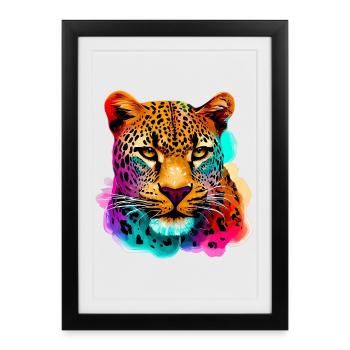 Leopard - Framed poster (27 × 37 cm) - black - Front