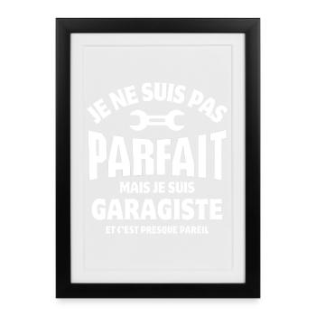 garage, garagiste, mécanicien - Affiche encadrée (27 × 37 cm) - noir - Devant