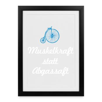 Rad Retro Vintage Fahrrad Radfahrer Fan Klima - Gerahmtes Poster (27 × 37 cm) - Schwarz - Vorne