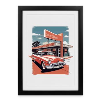 Classic Cars 1950 - Framed poster (27 × 37 cm) - black - Front