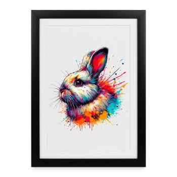 Rabbit - Framed poster (27 × 37 cm) - black - Front