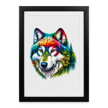Wolf - Framed poster (27 × 37 cm) - black - Front