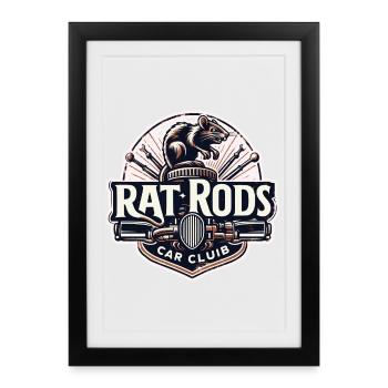 Ratsking Ratlook Shirt – Rustic Custom Style - Framed poster (27 × 37 cm) - black - Front