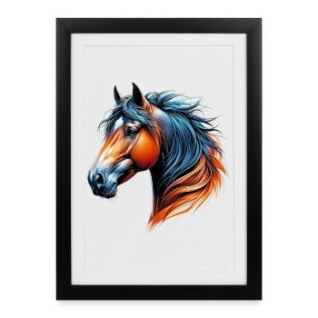 Horse - Framed poster (27 × 37 cm) - black - Front