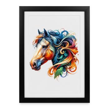 Cheval - Affiche encadrée (27 × 37 cm) - noir - Devant