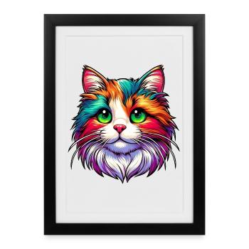 Chat - Affiche encadrée (27 × 37 cm) - noir - Devant