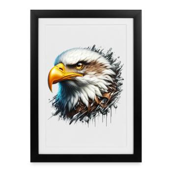 Eagle - Framed poster (27 × 37 cm) - black - Front