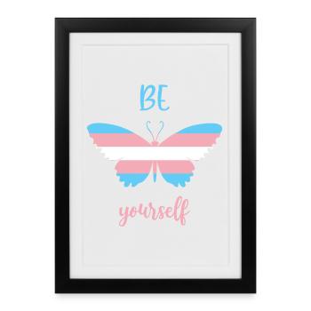 LGBT Pride Month - Be Yourself - Trans Power - Framed poster (27 × 37 cm) - black - Front