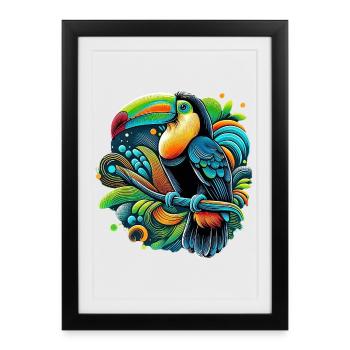 Toucan - Affiche encadrée (27 × 37 cm) - noir - Devant