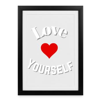 Love yourself - Framed poster (27 × 37 cm) - black - Front